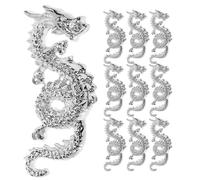 VICASKY 10pcs Silver Alloy Dragon Nail Charms for Nails with Long Time Using for Home DIY Making