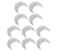 VICASKY 10pcs Silver Rhinestone Moon Iron-on Patch for Fabric Items and Hats, Creative DIY Embellishments with Hot Melt Adhesive, Lasting Shine Decoration for Clothing, Bags, Shoes