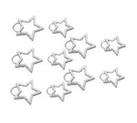 VICASKY 10pcs Star Shape Spring Snap Carabiner Keychain Clips Metal Hanging Buckles for Outdoor Hiking Camping Key Organization DIY Crafts Jewelry Making