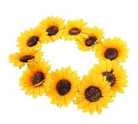 VICASKY 10pcs Sunflower Applique Patch, Silk Cloth Sew-on Flower Patch, Yellow 10cm, Easy to Sew for Clothes and Shoes DIY Crafts