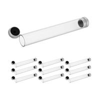 VICASKY 10pcs Tweezers Storage Case Cylindrical Eyelash Tool Organizer for Travel Compact Transparent Tubes for Clip Manicure Tool Protection