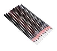 VICASKY 10pcs Waterproof Eyebrow Pencils Set Soft Tear-off Drawing Tools with 5 Colors Black Medium Brown Dark Brown Grey for Home and Salon Makeup Use