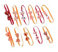 VICASKY 11pcs Adjustable Pet Bowtie Collar for Dogs and Cats Soft Fall Thanksgiving Halloween Neckties with Maple Leaf and Pumpkin Designs Comfortable Fashion Accessories for Puppy and
