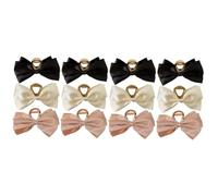 VICASKY 12 pcs Satin Bow Hair Claw Clips for Women Lightweight Hair Clamps Comfortable Hold for Everyday Use Party Wedding Prom Accessories in Black Beige Khaki