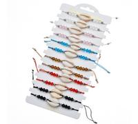 VICASKY 12pcs Beads Bracelet Shell Bangle, Crystal Shell Gift Set