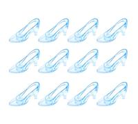 VICASKY 12pcs Blue Mini Crystal Shoe Decor Set Acrylic Princess High Heel Desktop Ornament Home Accessory for Tabletop Decoration