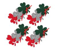 VICASKY 12pcs Christmas Four Leaf Clover Money Holder Wallets Reusable Felt Card Holders with Lucky Clover Design Festive Tags for Presents and Tree Decorations