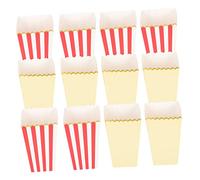 VICASKY 12Pcs Decorative Popcorn Boxes Snack Containers with Unique Patterns for Parties and Movie Safe and Lightweight Baking Wrap Boxes
