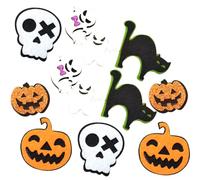 VICASKY 12Pcs DIY Felt Cloth Halloween Costume Accessories with Pumpkins Skulls Ghosts Ties for Crafting Decoration Festive Fun