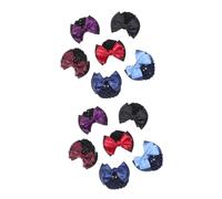VICASKY 12pcs Elastic Bun Bow Headdress for Lady Women Women Hair Snood Mesh Hair Clip Bow Headdress for Curly Buns for Festival Accessories