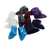 VICASKY 12pcs Flat Celluloid Guitar Thumb Picks Finger Protectors for Acoustic Ukulele Banjo String Instrument Plectrums