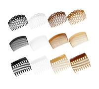 VICASKY 12pcs French Hair Side Combs Vintage Plastic Twist Decorative Hair Clips with Teeth for Women Bridal Chignon Styling Strong Hold Travel Friendly Accessories