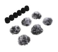 VICASKY 12pcs Furry Windscreen for Wireless Lapel Microphone Mic Windshield Kit Furry Covers and Sponge Covers for Outdoors Meetings Interviews
