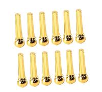 VICASKY 12pcs Guitar Bridge Brass String Studs for Guitar Accessories Replacement Studs for Classical Tuning Pegs Gold for Bridge Pins