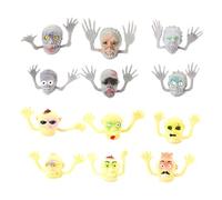 VICASKY 12pcs Halloween Ghost Head Finger Puppets Trick Random Style Zombie Finger Props Interactive Halloween Spoof for Boy Girl Party Favor Random Color