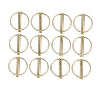 VICASKY 12pcs Heavy Duty Zinc Plated Safety Pins with Ring for Farm Tractors Trailers Trucks Lawn Mowers Robust Linch Pin Assortment Kit for Secure Load Bearing and Easy Installation