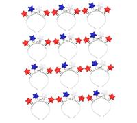 VICASKY 12pcs Independence Day Party Headbands Glowing Hair Hoops for July Festivals Decorative Costume Headdress