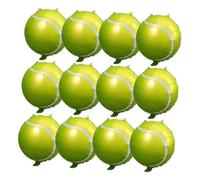 VICASKY 12Pcs Inflatable Foil Tennis Ball Balloons Sports Party Decorations for Tennis Themed Events for Birthday Celebrations and Summer Gatherings