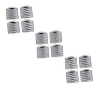 VICASKY 12pcs Metal Tone Control Knobs for Electric Bass Guitar Durable Silver Dome Knobs Replacement for Old Broken Parts Fits Import Split Shaft Pots
