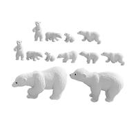 VICASKY 12pcs Mini Bear Figurines Set Winter Decor Animal Figures Polar Animals for Tiered Tray Decoration for Cake Toppers Dollhouse Displays