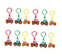 VICASKY 12pcs Mini Farm Vehicle Keychains for Boys Cute Tractor and Construction Truck Accessories Fun Party Favors for Birthday and Spring Celebrations Goody Bag Fillers