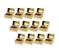 VICASKY 12Pcs Mini Pirate Treasure Chest Boxes for Small Decorative Treasure Chest Prize Box with Lid Party Supplies Vintage-Style Jewelry Storage Set
