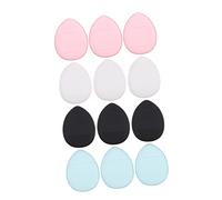 VICASKY 12Pcs Mini Powder Puff for Makeup Application Dry Wet Use Beauty Tools Black Blue Pink and White for Foundation Concealer and Creams