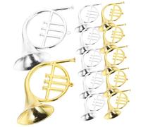 VICASKY 12pcs Miniature French Horn Ornament Realistic Musical Instrument Decor for Parties Festivals and Christmas Includes Horn Charms