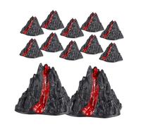 VICASKY 12pcs Miniature Volcano Figures Plastic DIY Volcano Model Decor for Home Office Desk Realistic Sand Table Lava Statues for Micro Landscape and Educational Gifts