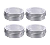 VICASKY 12pcs Ml round Aluminum Tin Jar with View Window Design and Smooth Surface, Refillable Cosmetic Storage Container for Crafts Making and Home Supplies
