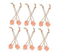 VICASKY 12pcs Pink Salt Lick Blocks Hanging Rope for Horses, Cattle, Deer, Goats and Livestock, 30-50g Natural Mineral Chew for Farm Animals