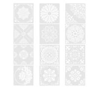 VICASKY 12pcs Reusable Mandala Stencil for Painting with Pet Material, Multi-Function Hollow-Out Templates for DIY Crafts and Decoration, for DIY Projects and Painting Project