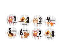 VICASKY 12pcs Stickers Creative Round Animal Pattern Self-Adhesive Month Stickers for Newborn Photography for Tracking Growth and Sharing Memorable Moments