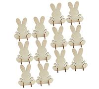 VICASKY 12pcs Wooden Easter Bunny Cutouts DIY Craft Decorations for Safe Non Toxic Rabbit Arts and Crafts Accessories Easter Bunny Decor for Activities