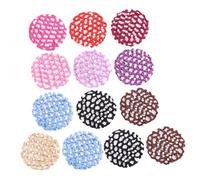 VICASKY 13pcs Mesh Crochet Hair Net Bun Cover Elastic Band Design Cloth Hair Accessory for Women Company Employees Performance Dancing Random Color