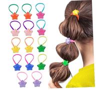 VICASKY 14pcs Colorful Elastic Hair Ties with Star Charms Soft No Damage Small Hair Elastics for Versatile Secure Hold Bands for All Types