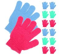 VICASKY 14pcs Exfoliating Gloves Bath Mitts for Shower with Five Fingers, Multi-Purpose Nylon Body Scrubber Towels, Removes Dust and Dead Skin, Suitable for Students and Men, Random Color
