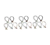 VICASKY 15 pcs Pearl Two Tone Hair Tie Elastic Ponytail Holders for Women Nylon Bands with Decorative Pearls Black Gray Pink Blue Coffee Stylish Hair Accessories