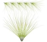 VICASKY 15pcs Artificial Faux Reed Grass Stems 37cm Bright Green Simulation Plants for Indoor Home Decor Living Room Decorative Fake Grass Arrangement