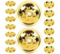 VICASKY 15pcs Golden Metal Oil Lamp Floating Wick Holders, Practical and Serviceable Floating Discs for Reusable Oil Lamps, for Temple Worship and Decorative Use
