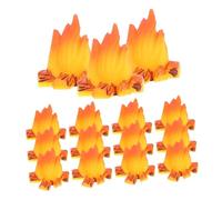 VICASKY 15pcs Miniature Resin Campfire Model Realistic Pretend Fire for Dollhouse Micro Landscape Decoration with Primitive Figure Artistic Bonfire Ornament for Home and Housewarming