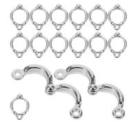 VICASKY 15PCS Open Split Metal Bird Leg Bands with Clasp - Size 10 Parrot Foot Rings for African Grey, Macaw, Conure Flight and Identification