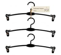 VICASKY 15PCS Plastic Hangers with Clips and Non-slip Ends, Black Underwear Panties Hangers Support Rack Laundry Drying Holder for Indoor Outdoor Use Home and Shop