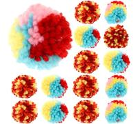 VICASKY 15pcs Plush Cat Balls Interactive Chewing Colorful Soft Catnip-free Indoor Kitten for Cats Entertainment and Exercise Random Color