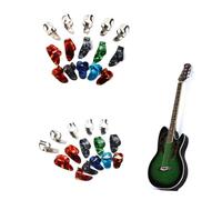 VICASKY 15pcs Stainless Steel Celluloid Guitar Picks for Thumb Finger Guitar Accessories Picks Case and Bass Players for Practice and Performance