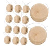 VICASKY 15pcs Wooden Yo-yo Balls DIY Hand Painting Educational Creative Plaything Safe for Boys Concentration Patience Development