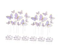 VICASKY 160pcs Cake Decorations Butterflies Inserts Shower Cake Toppers Lavender