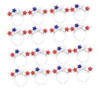 VICASKY 16pcs Festival Hairbands for July Independence Day Party Decorative Headband Light up Pentagram Headwear for Cosplay and Birthday Celebrations