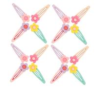 VICASKY 16pcs Kawaii Flower Hair Clips for Soft Clay Candy Color Barrettes Lightweight Bang Hairpins for Adults Decorative Floral Accessories for Daily and Party Use