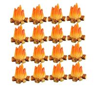 VICASKY 16pcs Miniature Resin Campfire Models Weather-resistant Bonfire Ornaments with Detailed Flame Texture for Garden Pots Dollhouse DIY Outdoor Party Decorations